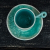 Кофейная чашка с блюдцем цвет бирюза