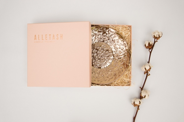 Блюдо Alletash Golden Flame. Эксклюзивный подарок для женщин ручной работы