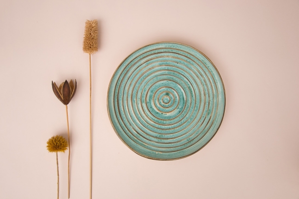 Блюдо Alletash Turquoise Swirl. Эксклюзивный подарок для женщин ручной работы